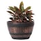 Gardenised Brown Outdoor Rustic Half Barrel Flower Garden Planter Bowl, Plastic, Medium QI004113.M - alternate 1